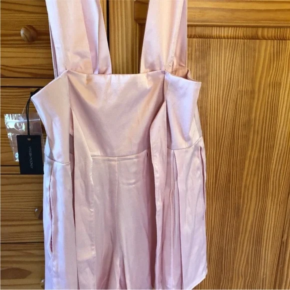 Vanessa Mooney Pink Satin Romper - Picture 8 of 9